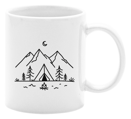 Góry, namiot i ognisko  - Kubek 330ml