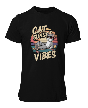Sunset Cat Vibes -  Koszulka męska