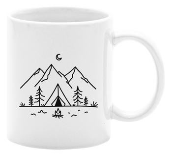 Góry, namiot i ognisko  - Kubek 330ml